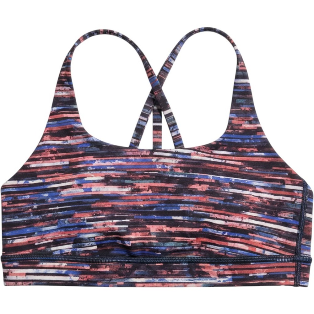 Lululemon Energy Bra‎ Size 4 Multicolor Strappy Back Sports Bra Striped Yoga